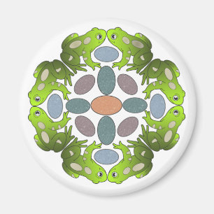 Lustige Frosch-Mandala Magnet