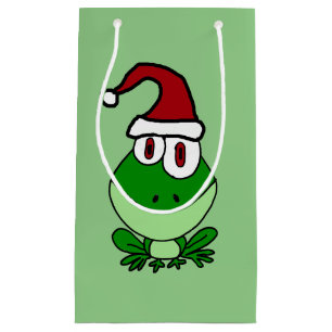 Lustige Frosch-Weihnachtsgeschenk-Tasche Kleine Geschenktüte