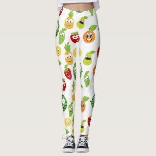Lustige Fruchtgummis mit Gesichter-Muster Leggings