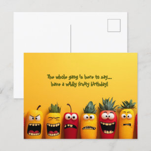 Lustige Fruchtsgesichter Geburtstag Postkarte