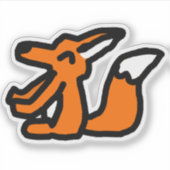 Lustige Fuchszeichnung Aufkleber (Vorderseite)