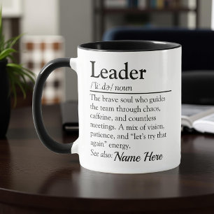 Lustige Führer Definition Persönliche Wertschätzun Tasse