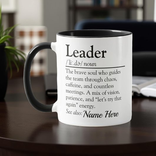 Lustige Führer Definition Persönliche Wertschätzun Tasse