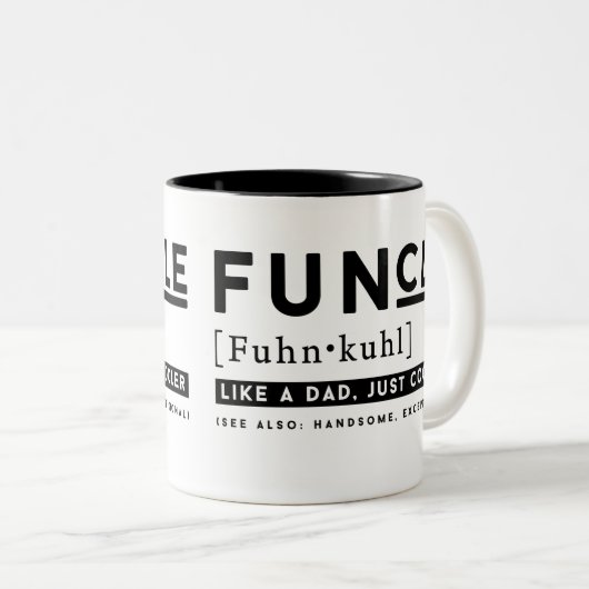 Lustige Funcle Definition - wie ein Vater gerade Zweifarbige Tasse (VorderseiteRechts)