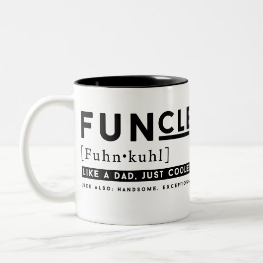 Lustige Funcle Definition - wie ein Vater gerade Zweifarbige Tasse (Links)
