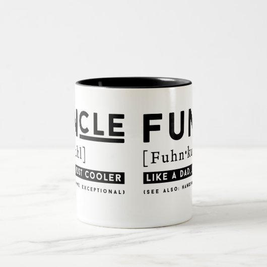 Lustige Funcle Definition - wie ein Vater gerade Zweifarbige Tasse (Mittel)