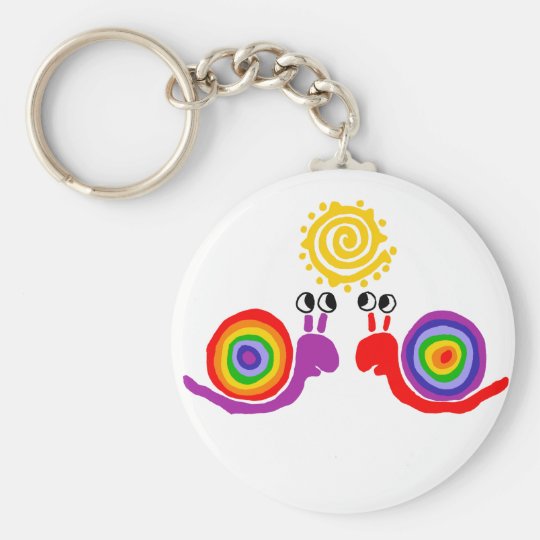 Lustige Funky Regenbogen Schnecke Liebe Abstrakte Schlusselanhanger Zazzle De