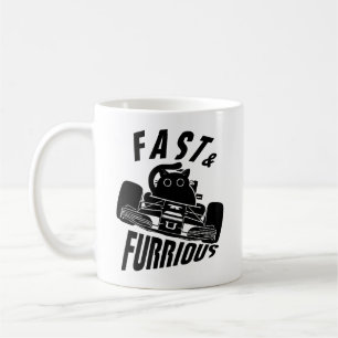 Lustige FURRurische Auto fahrende Katze Kaffeetasse