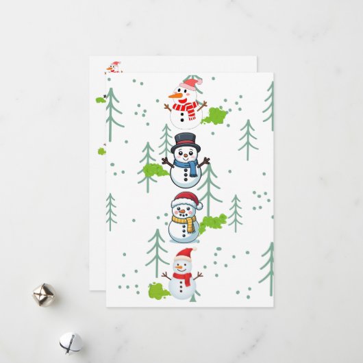 Lustige Furzende Schneemänner Feiertagskarte (Vorderseite/Rückseite Beispiel)