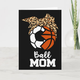 Lustige Fußball-Basketball-Leoparden-Mutter Karte