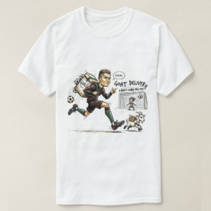 Lustige Fußball-Cartoon – Torschützen-Fan-Design T-Shirt
