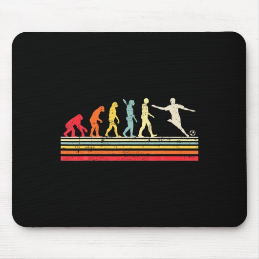 Lustige Fußball-Evolution des Mannes Vintage Retro Mousepad (Vorne)