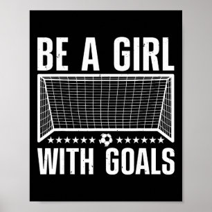Lustige Fußball-Kunst für Frauen Mädchen Fußballsp Poster