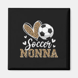 Lustige Fußball-Oma Leopard Oma Fußballspielerin Magnet