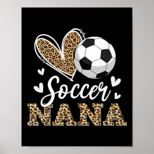 Lustige Fußball-Oma Leopard Oma Fußballspielerin Poster