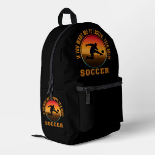 Lustige Fußball-Sprüche Vintage-Silhouette Spieler Bedruckter Rucksack