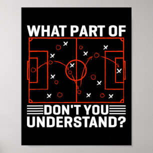 Lustige Fußball-Strategie-Board-Meme-Design Poster