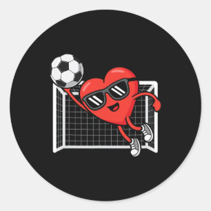 Lustige Fußball Valentinstag Herz Jungen Männer Sp Runder Aufkleber