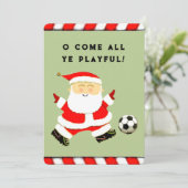 lustige Fußballausweise Feiertagskarte (Stehend Vorderseite)