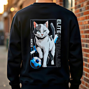 Lustige Fußballkatze-Geschenk – Süße Anime-Fußball Sweatshirt