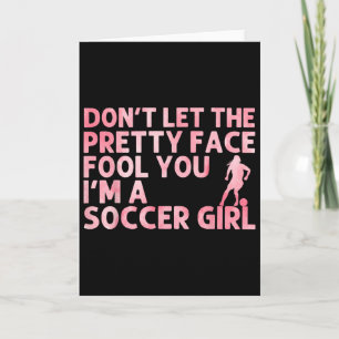 Lustige Fußballkunst für Mädchen Frauen Fußballfan Karte