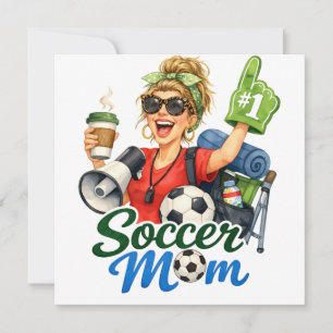 Lustige Fußballmutter  Karte