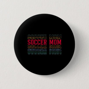 Lustige Fußballmutter mehrschichtiger Text Mutter Button
