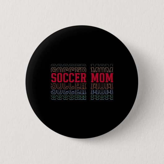 Lustige Fußballmutter mehrschichtiger Text Mutter Button (Vorderseite)