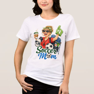 Lustige Fußballmutter Tri-Blend Shirt