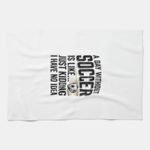 Lustige Fußballtag-Quote Vintage-Shirt-Design_1 Geschirrtuch