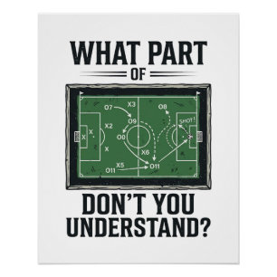 Lustige Fußballtaktiken Trainer Vintage-Shirt Desi Poster