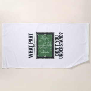 Lustige Fußballtaktiken Trainer Vintage-Shirt-Desi Strandtuch