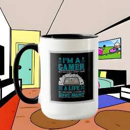 lustige Gamer fügen Monogramm Wortart hinzu Tasse