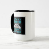 lustige Gamer fügen Monogramm Wortart hinzu Tasse (Vorderseite Links)