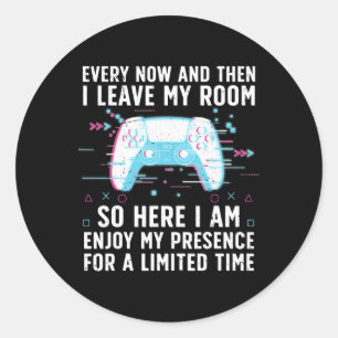 Lustige Gamer-Kunst für Männer Frauen Gaming Gamer Runder Aufkleber