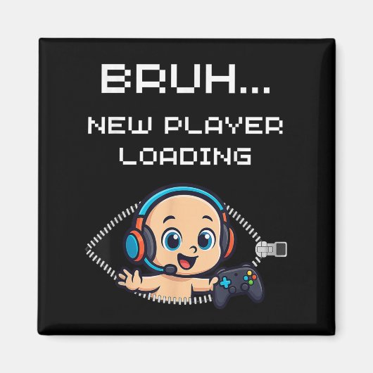 Lustige Gamer-Schwangerschaftsankündigung – Bruh N Magnet (Vorne)