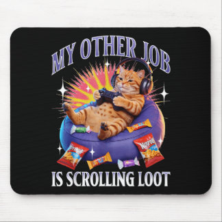 Lustige Gaming-Gamer-Katze  Mousepad