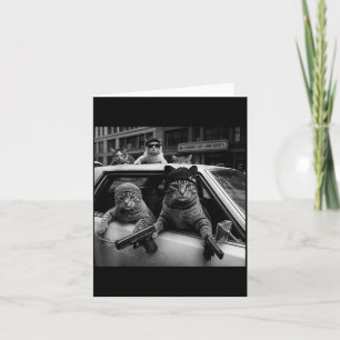 Lustige Gangster Katzen Männer Frauen Katzenliebha Karte