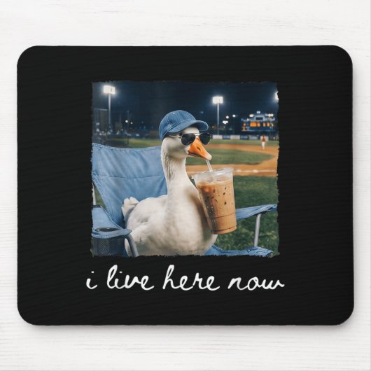 Lustige Gans Ente Lebt Hier Baseball Feld Meme Mousepad (Vorne)