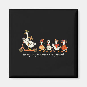 Lustige Gans fällt Christ auf meinem Weg, um Goo z Magnet