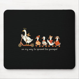 Lustige Gans fällt christlich auf meinem Weg, um G Mousepad