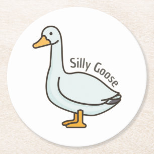 Lustige Gans, Gansliebhaber, Dumme Gans Runder Pappuntersetzer