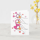 Lustige Gans Glückliche Valentinsgans Süße Herzlie Karte (Gelbe Blume)