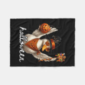 Lustige Gans Halloween Hexe Kürbis Geist Gans Fleecedecke (Vorderseite (Horizontal))