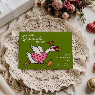 Lustige Gans Kinder Klassenzimmer Valentinstag Mitteilungskarte