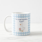Lustige Gans mit Blauem Gingham Charme Kaffeetasse (Links)