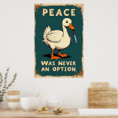 Lustige Gans mit Messer-Illustration Poster (Küche)