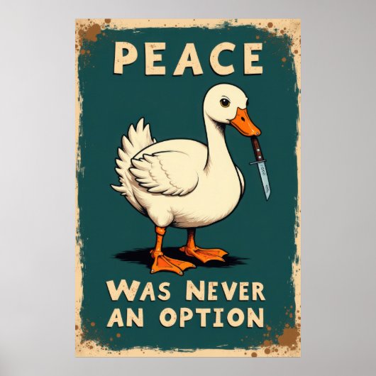 Lustige Gans mit Messer-Illustration Poster (Vorne)