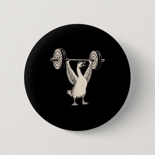 Lustige Gans Muskel Mami Fitnessstudio Pumpe Abdec Button (Vorderseite)