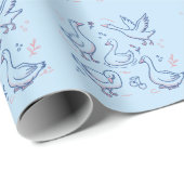 Lustige Gans-Muster Geschenkpapier (Rolleneckpunkt)